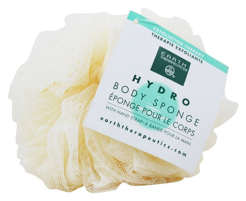 Earth Therapeutics Hydro Body Sponge With Hand Strap Cream Color
