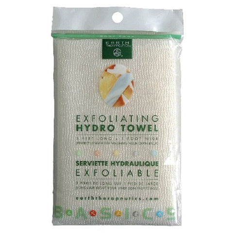 Earth Therapeutics Exfoliating Hydro Towel White-3 Feet Long x 1 Foot Wide