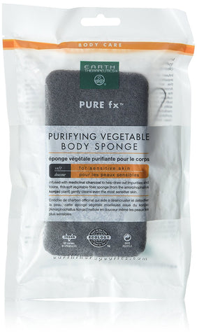 Earth Therapeutics Purifying Vegetable Body Sponge With Medicinal Bamboo Charcoal