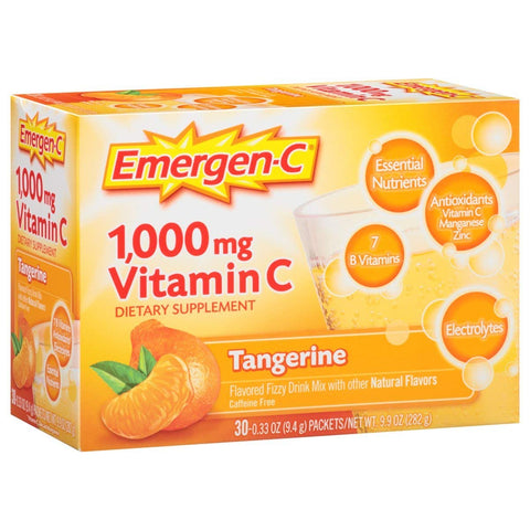 Emergen-C Vitamin C 1000 Mg Tangerine Flavor 30 Packets-0.33 Oz