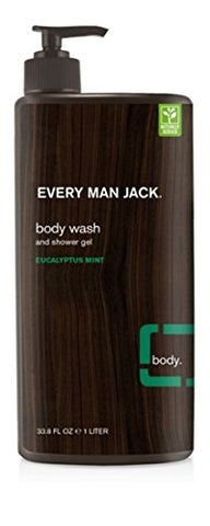 Every Man Jack Body Wash & Shower Gel Eucalyptus Mint-33.8 Oz