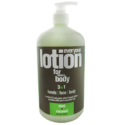 Everyone Lotion For Every Body 3 in 1 Hands, Face & Body Mint & Coconut-32 Oz