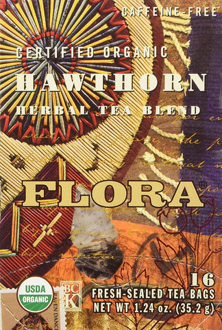 Flora Organic Hawthorn Herbal Tea Blend 16 Bags-1.24 Oz