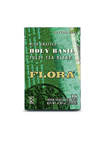 Flora Wild Crafted Holy Basil Tulsi Tea Blend 16 Bags-0.96 Oz