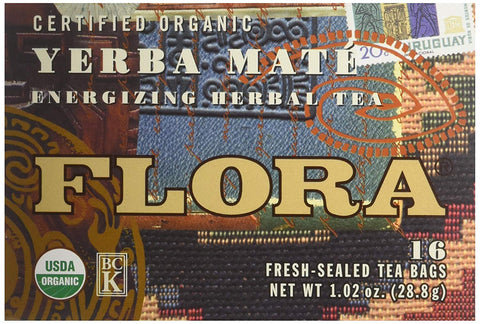 Flora Organic Yerba Mate Herbal Tea 16 Bags-1.02 Oz