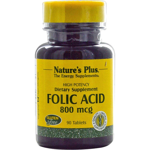 Natures Plus Folic Acid 800 Mcg High Potency-90 Tablets