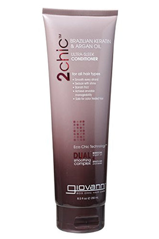 Giovanni 2Chic Ultra Sleek Conditioner Brazilian Keratin & Argan Oil-8.5 Oz