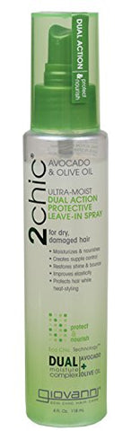 Giovanni 2Chic Ultra Moist Dual Action Protective Leave In Spray Avocado & Olive Oil-4 Oz