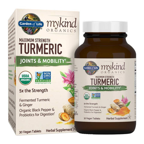 Garden Of Life My Kind Organics Turmeric Joints & Mobility Maximum Strength-30 Vegan Tablets