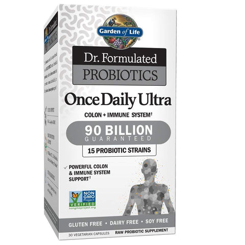Garden Of Life Dr.Formulated Probiotics Once Daily Ultra 90 Billion 15 Strains-30 Vegeterian Capsules Note: Need To Be Refrigerated