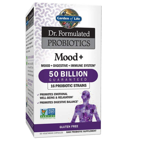 Garden Of Life Dr.Formulated Probiotics Mood+ 50 Billion 16 Strains-60 Vegeterian Capsules Note: Need To Be Refrigerated