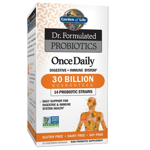 Garden Of Life Dr.Formulated Probiotics Once Daily 30 Billion 14 Strains-30 Vegeterian Capsules Note: Need To Be Refrigerated