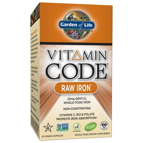 Garden Of Life Vitamin Code Raw Iron 22 Mg-30 Vegan Capsules