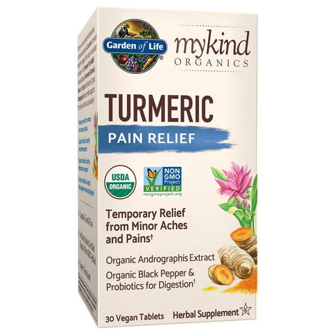 Garden Of Life My Kind Organics Turmeric Pain Relief-30 Vegan Tablets