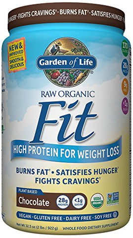 Garden Of Life Raw Organic Fit High Protein For Weight Loss Plant Based Chocolate Flavor-32.5 Oz