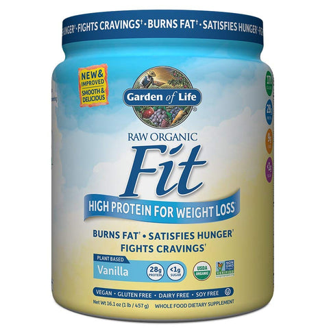 Garden Of Life Raw Organic Fit High Protein For Weight Loss Plant Based Vanilla Flavor-16.1 Oz