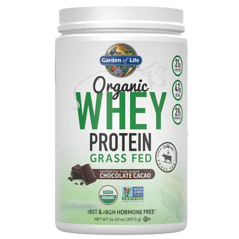 Garden Of Life Organic Whey Protein Grass Fed Chocolate Cacao-14.03 Oz