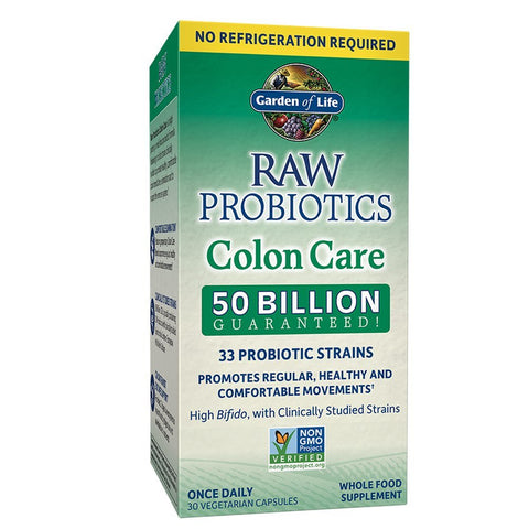 Garden Of Life Raw Probiotics Colon Care 50 Billion Guaranteed 33 Strains-30 Vegetarian Capsules
