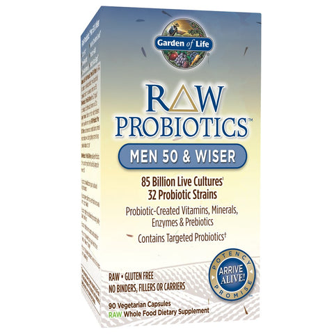 Garden Of Life Raw Probiotics Men 50 & Wiser 85 Billion Live Cultures 32 Strains-90 Vegetarian Capsules Note: Need To Be Refrigerated