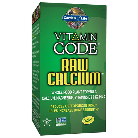 Garden Of Life Vitamin Code Raw Calcium Whole Food Plant Formula Calcium, Magnesium, Vitamins D3 & K2 MK-7-60 Vegetarian Capsules