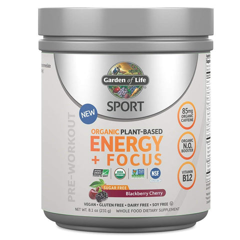 Garden Of Life Sport Organic Plant-Based Energy & Focus Sugar Free Blackberry Cherry-8.1 Oz