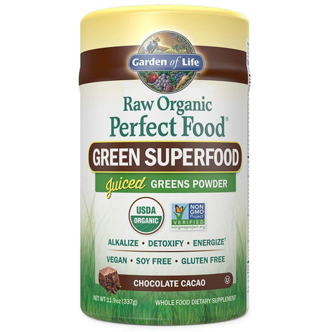 Garden Of Life Raw Organic Perfect Food Green Superfood Chocolate Flavor-10.05 Oz