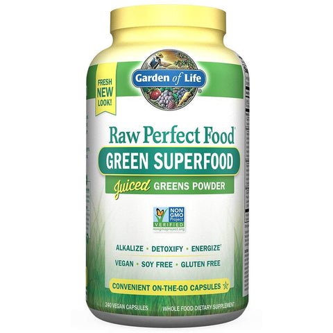 Garden Of Life Raw Perfect Food Green Super Food-240 Vegan Capsules