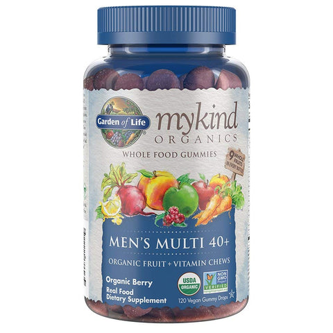Garden Of Life My Kind Organics Mens's Multi 40+ Organic Berry Flavor-120 Vegan Gummy Drops