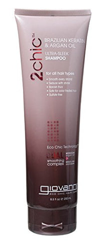Giovanni 2Chic Ultra Sleek Shampoo Brazilian Keratin & Argan Oil-8.5 Oz