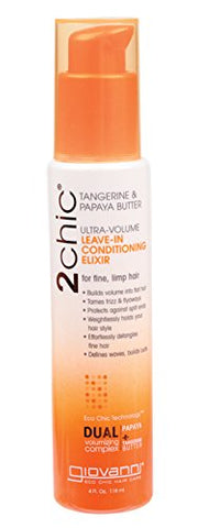 Giovanni 2Chic Ultra Volume Leave-In Conditioning Elixir Tangerine & Papaya Butter-4 Oz