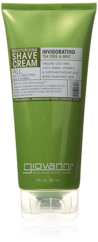 Giovanni Moisturizing Shave Cream Invigorating Tea Tree & Mint-7 Oz