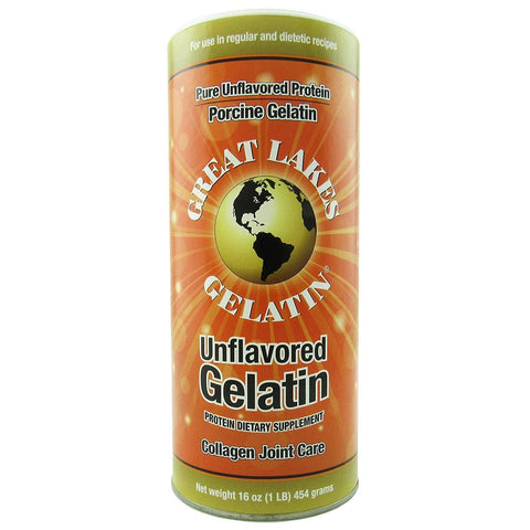 Great Lakes Unflavored Gelatin Collagen Joint Care Pure Protein-16 Oz