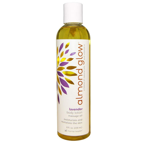 Home Health Almond Glow Lavender Body Lotion Massage Oil-8 Oz