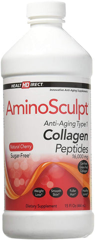 Health Direct Amino Sculpt Medical Grade Collagen Peptides 16000 Mg Natural Cherry Flavor-15 Oz