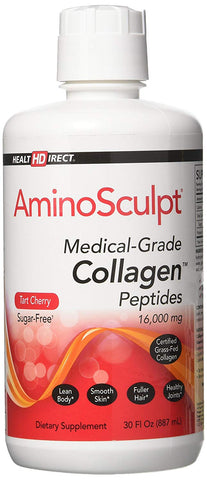 Health Direct Amino Sculpt Medical Grade Collagen Peptides 16000 Mg Natural Cherry Flavor-30 Oz