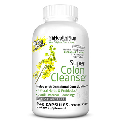 Health Plus Super Colon Cleanse 500 Mg Promotes Digestive Health-240 Capsules