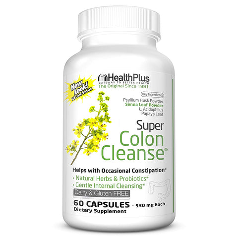 Health Plus Super Colon Cleanse 500 Mg Promotes Digestive Health-60 Capsules
