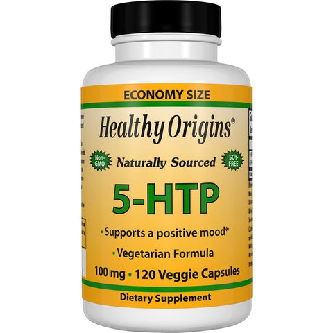 Healthy Origins 5-HTP 100 Mg Supports a Positive Mood-120 Veggie Capsules