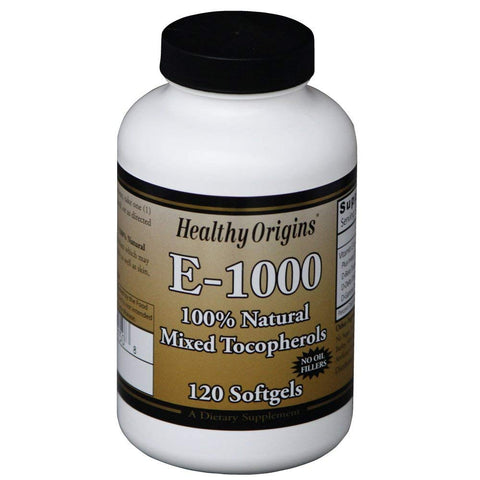 Healthy Origins E-1000 100% Natural Mixed Tocopherols-120 Softgels