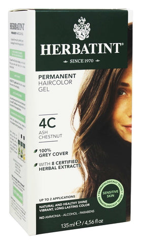 Herbatint 4C Ash Chestnut Permanent Haircolor Gel-4.56 Oz
