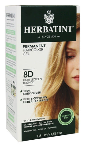 Herbatint 8D Light Golden Blonde Permanent Haircolor Gel-4.56 Oz