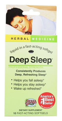 Herbs Etc Deep Sleep Herbal Supplement-10 Fast Acting Softgels