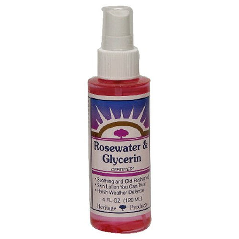 Heritage Store Rosewater & Glycerin Spray-4 Oz