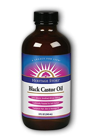 Heritage Store Black Castor Oil-8 Oz