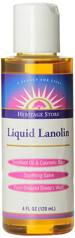 Heritage Store Liquid Lanolin Emollient Oil-4 Oz