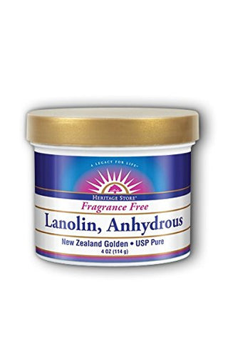Heritage Store Lanolin Anhydrous Fragrance Free-4 Oz
