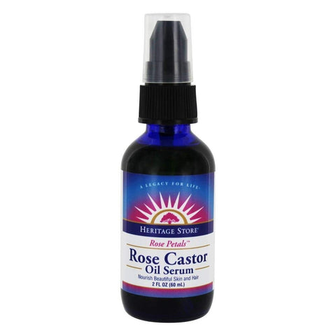 Heritage Store Rose Petals Rose Castor Oil Serum-2 Oz