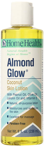 Home Health Almond Glow Coconut Body Lotion Massage Oil-8 Oz