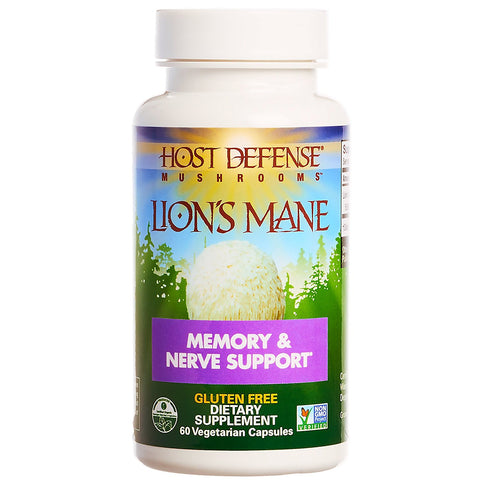 Host Defense Lion's Maine Memory & Nerve Support-60 Vegetarian Capsules