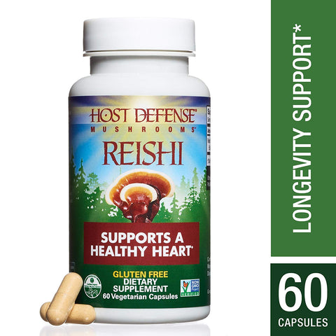 Host Defense Reishi Supports A Healthy Heart-60 Vegetarian Capsules